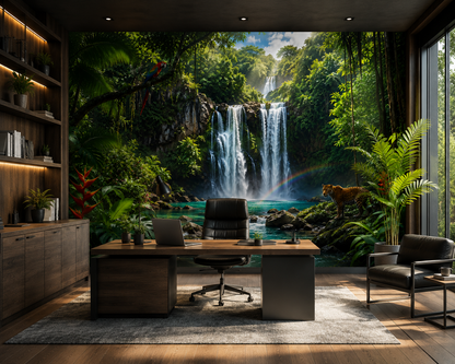 Tropical Waterfall Rainforest Wall Mural