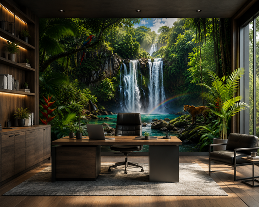 Tropical Waterfall Rainforest Wall Mural
