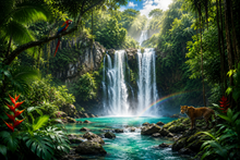 Tropical Waterfall Rainforest Wall Mural