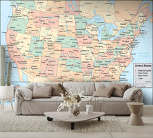 Map of United States Wall Mural America Map Wallpaper living room