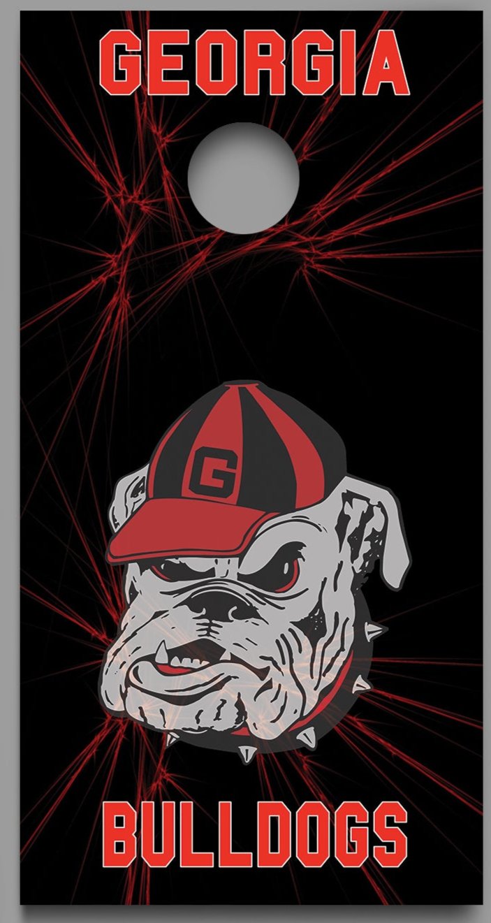 Georgia Bulldogs Corn Hole board decal wrap