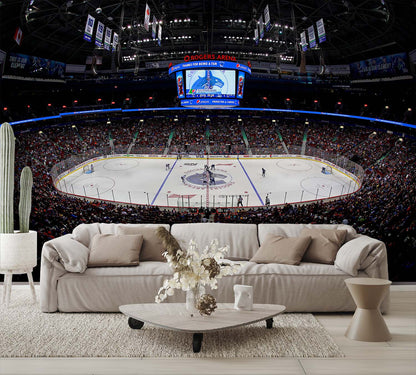 Vancouver Canucks Arena Wallpaper Hockey Wall Mural living room