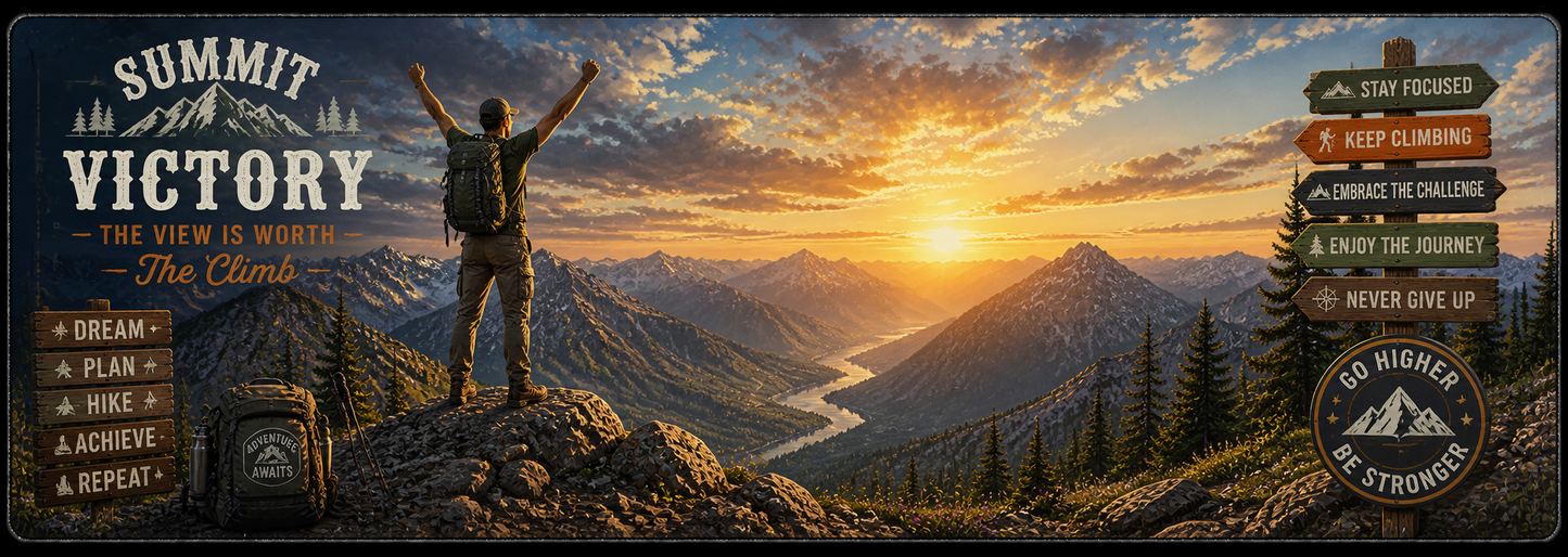Hiking Summit Victory Desk Mat