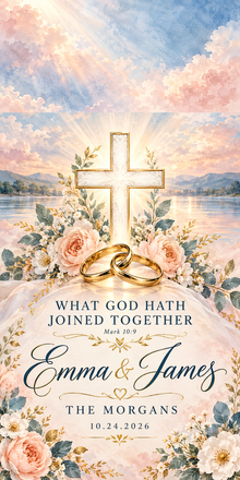 Watercolor Christian Wedding Keepsake