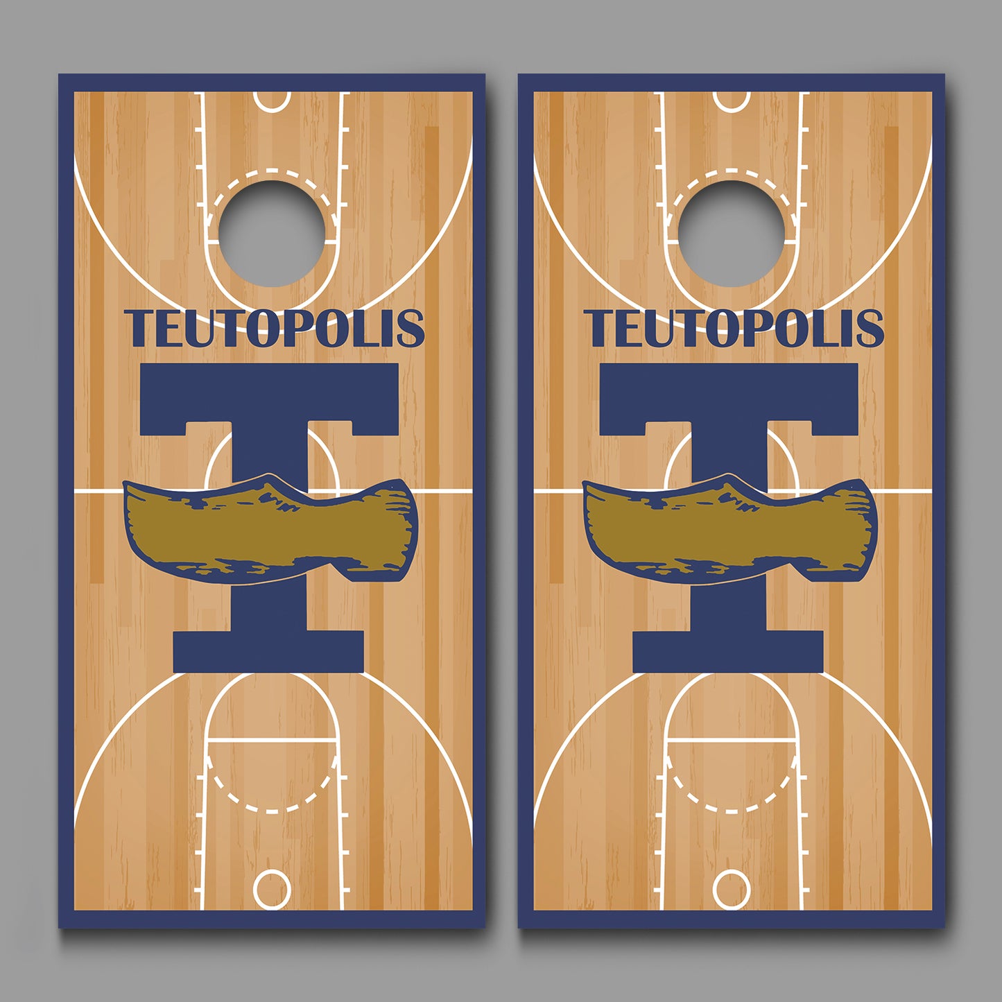 Teutopolis Basketball Court Background Design Cornhole Decal Wraps