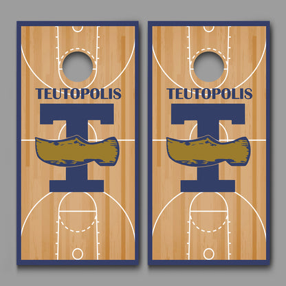 Teutopolis Basketball Court Background Design Cornhole Decal Wraps