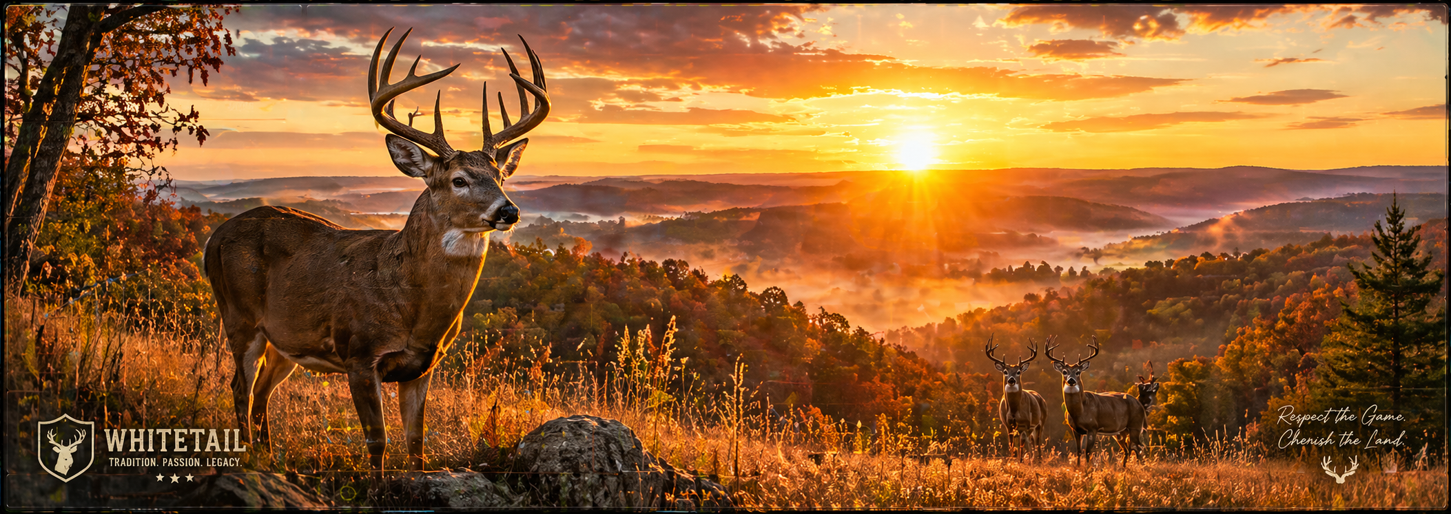 Whitetail Sunrise Ridge Desk Mat