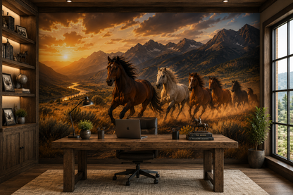 Wild Mustang Valley Wall Mural