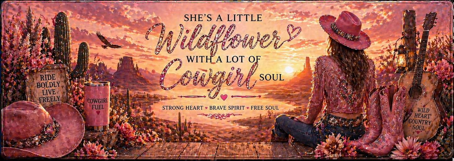 Glam Cowgirl Sunset Desk Mat