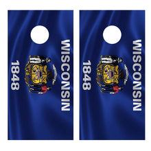 Flag of Wisconsin Cornhole Board Decal Wraps