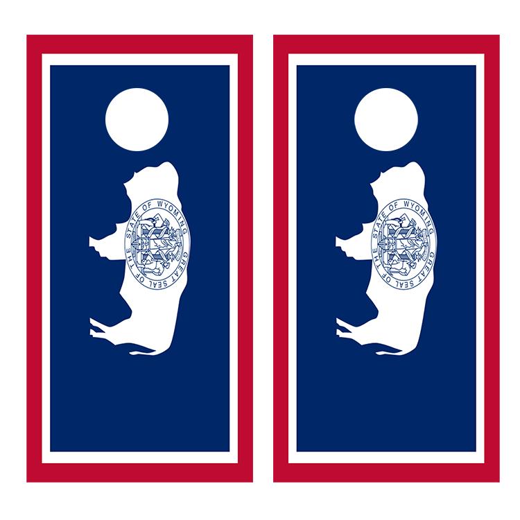 Flag of Wyoming Cornhole Board Decal Wraps