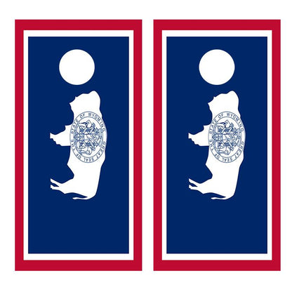 Flag of Wyoming Cornhole Board Decal Wraps