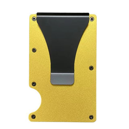 Laser Engraved Unisex Solid Color Aluminum Alloy Open Wallets