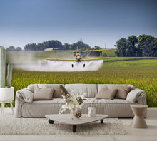 Airplane wallpaper Biplane Crop Dusting Spraying Wall Mural living room