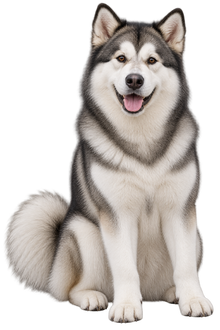 Alaskan Malamute realistic full body contour cut dog decal artwork