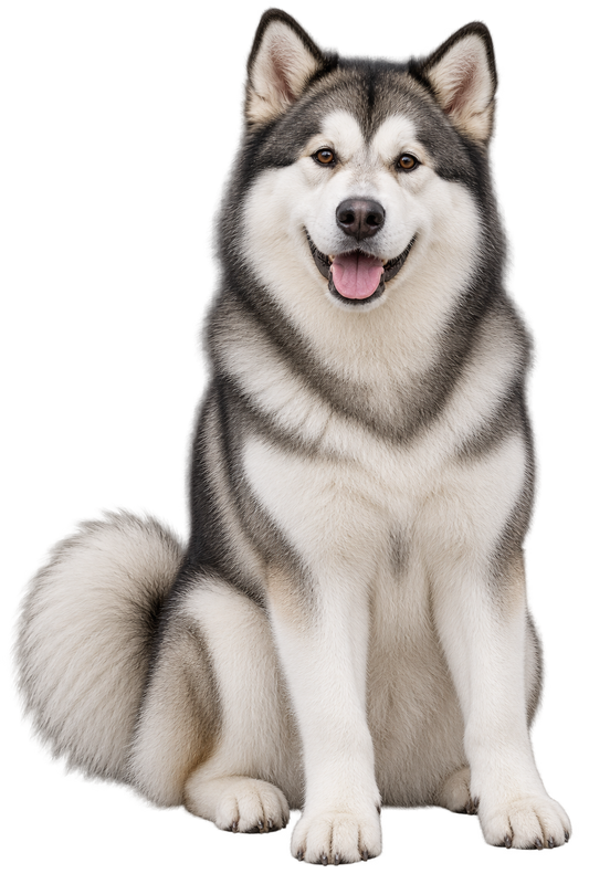 Alaskan Malamute realistic full body contour cut dog decal artwork