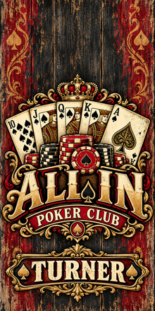All In Poker Club personalized cornhole wraps - flat