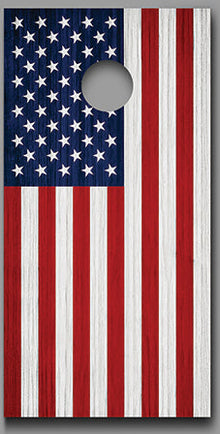 American Filipino Flags Wood Grain design Corn hole Decal Wraps