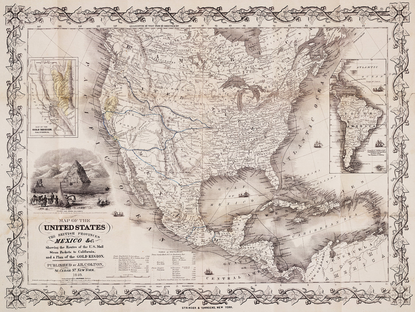 Antique Map of America Wall Mural and Americas Wallpaper proof