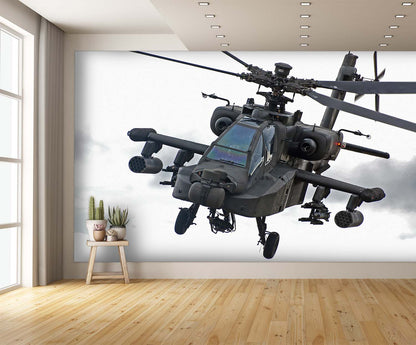Apache Helicopter Wall Mural Military Wallpaper Decor extra room