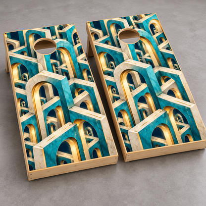 arcade optical illusion wrap on two boards; boards not included