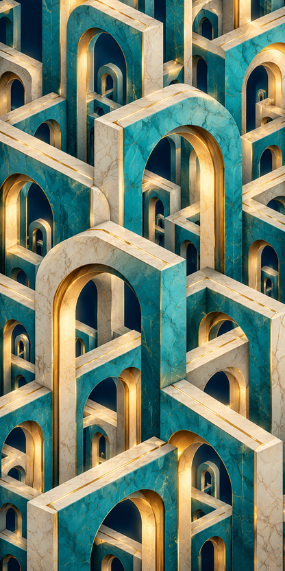 Impossible Turquoise Arcade hole-free cornhole wrap artwork