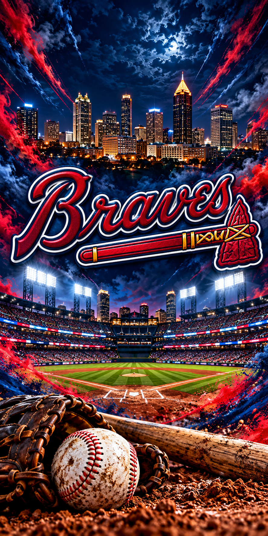 Atlanta Braves cornhole wrap flat artwork without hole