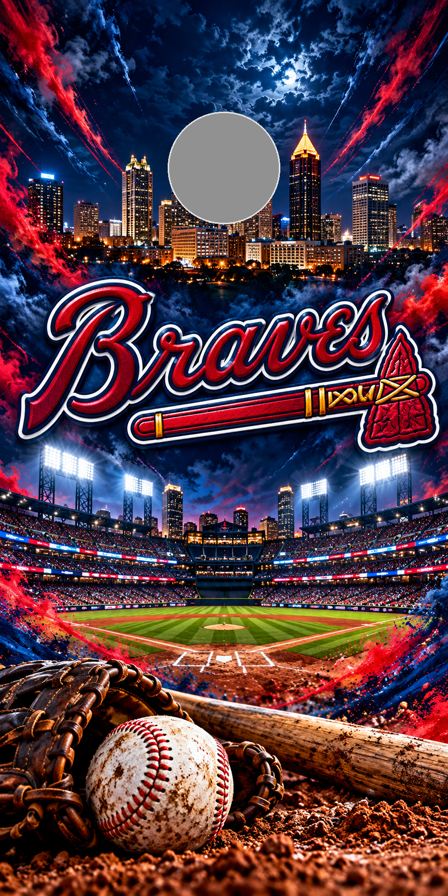 Atlanta Braves cornhole wrap gray hole placement preview