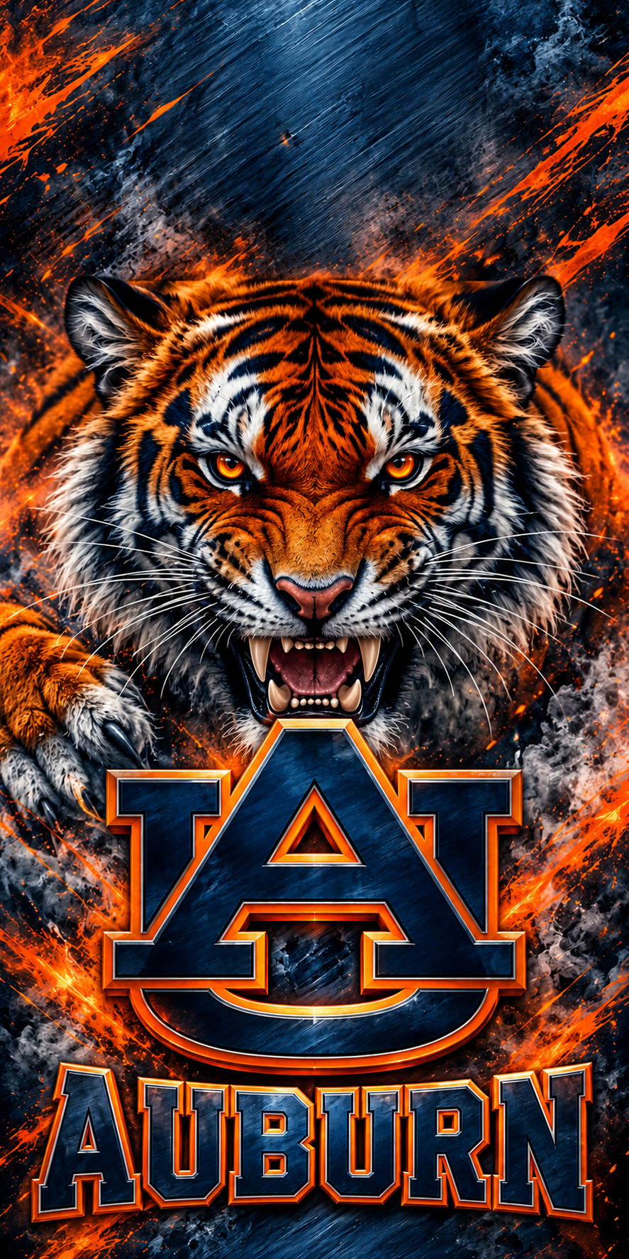 Auburn Tiger Steel cornhole wrap complete artwork without hole
