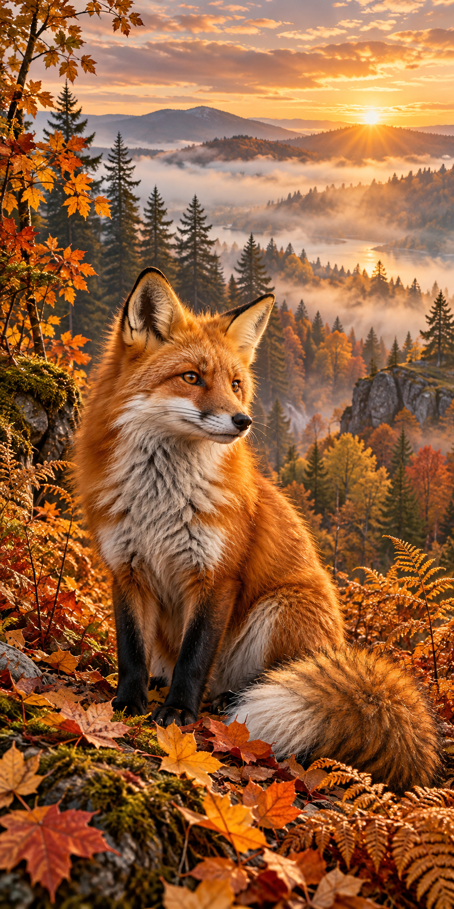 Autumn Fox cornhole wrap hole-free artwork