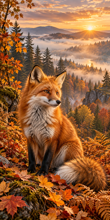 Autumn Fox cornhole wrap hole-free artwork