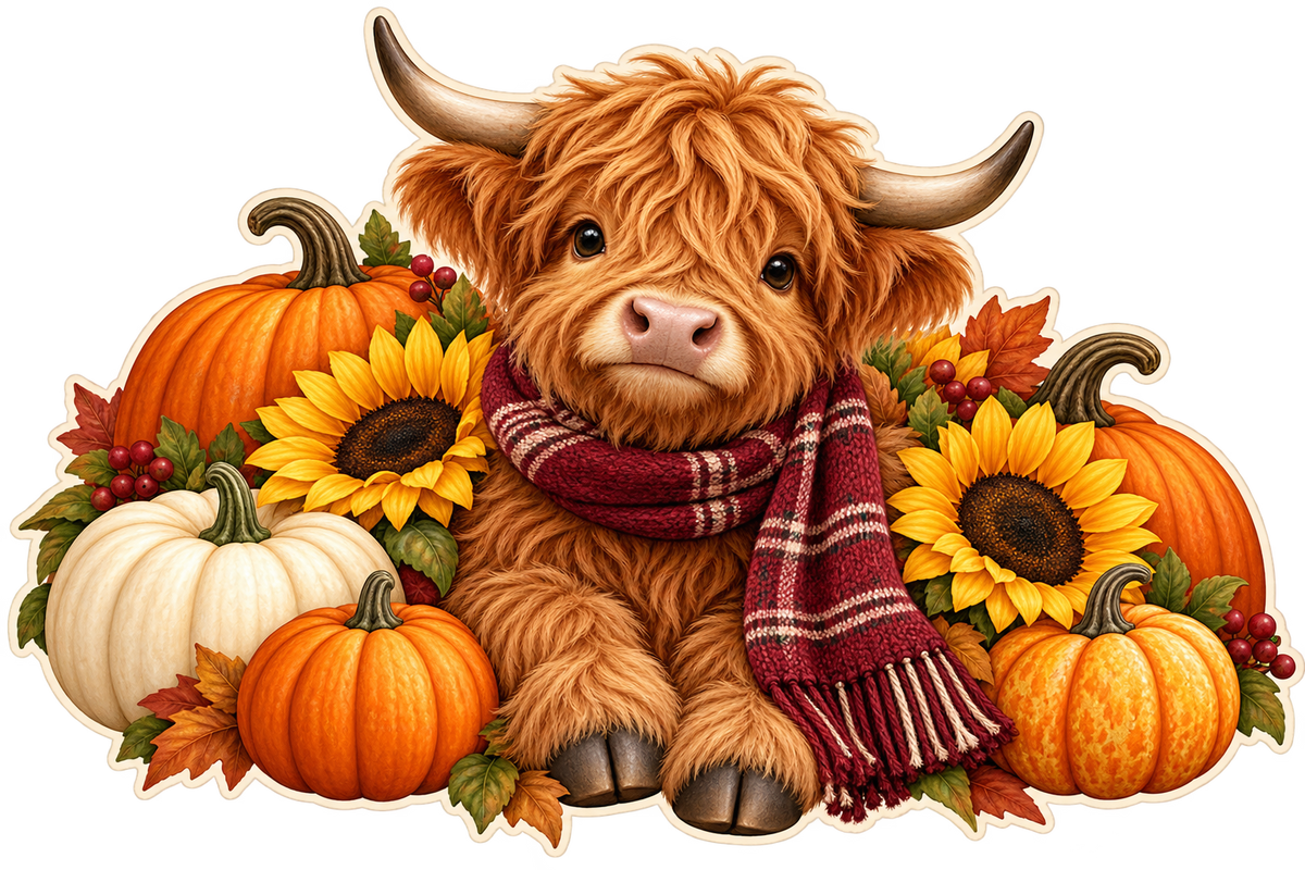 Autumn Highland Cow standalone