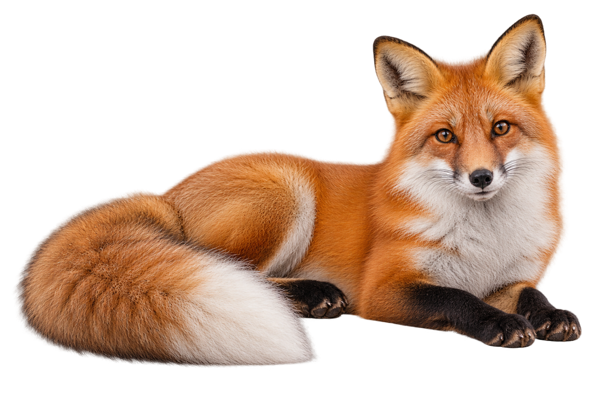 Autumn Red Fox Realistic Large Wall Decal isolated transparent artwork