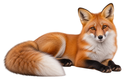 Autumn Red Fox Realistic Large Wall Decal isolated transparent artwork