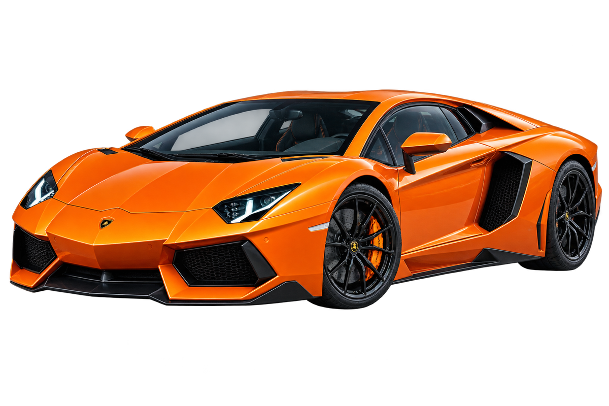 Arancio Orange Lamborghini Aventador transparent contour cut decal artwork