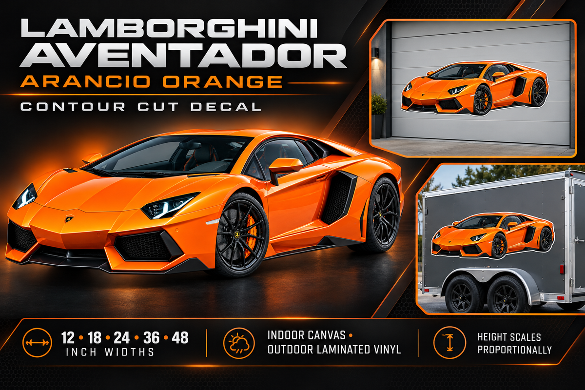 Arancio Orange Lamborghini Aventador decal product showcase