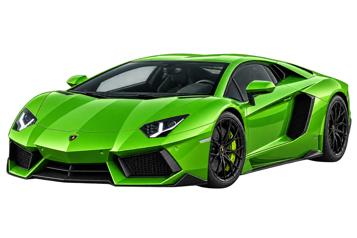 Verde Green Lamborghini Aventador transparent contour cut decal artwork