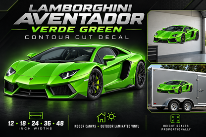 Verde Green Lamborghini Aventador decal product showcase