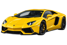Giallo Yellow Lamborghini Aventador transparent contour cut decal artwork