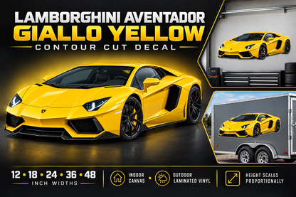 Giallo Yellow Lamborghini Aventador decal product showcase
