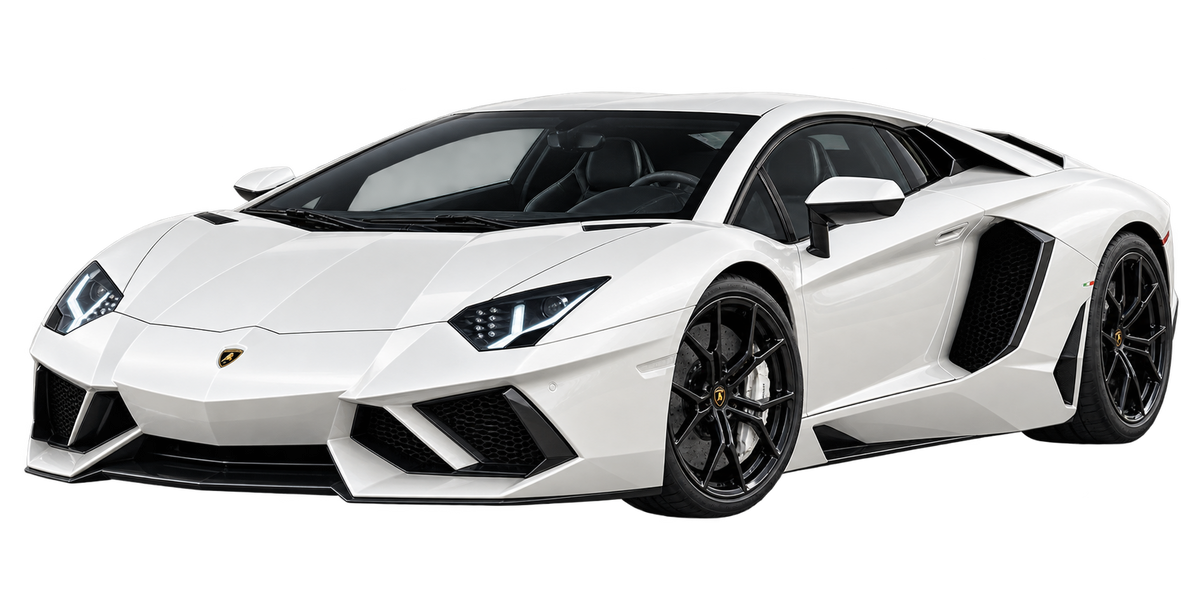 Pearl White Lamborghini Aventador transparent contour cut decal artwork
