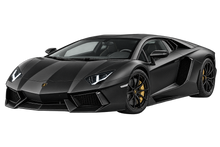 Satin Black Lamborghini Aventador transparent contour cut decal artwork