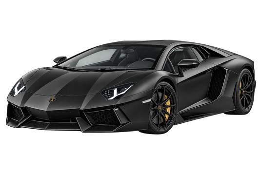 Satin Black Lamborghini Aventador transparent contour cut decal artwork