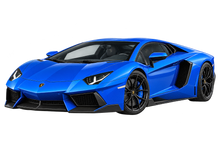 Electric Blue Lamborghini Aventador transparent contour cut decal artwork