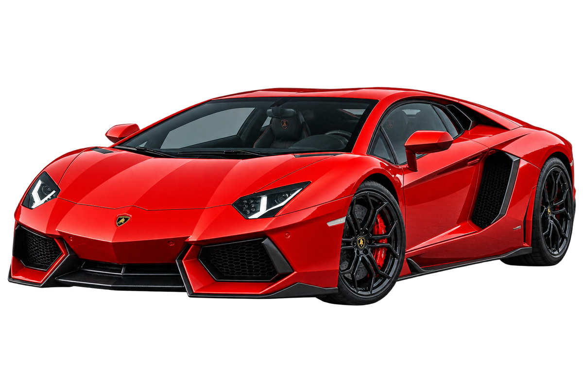 Rosso Red Lamborghini Aventador transparent contour cut decal artwork
