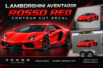 Rosso Red Lamborghini Aventador decal product showcase