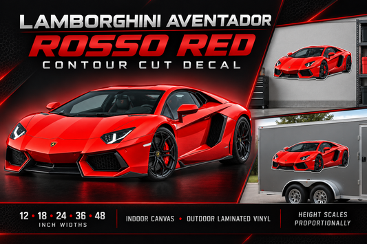 Rosso Red Lamborghini Aventador decal product showcase