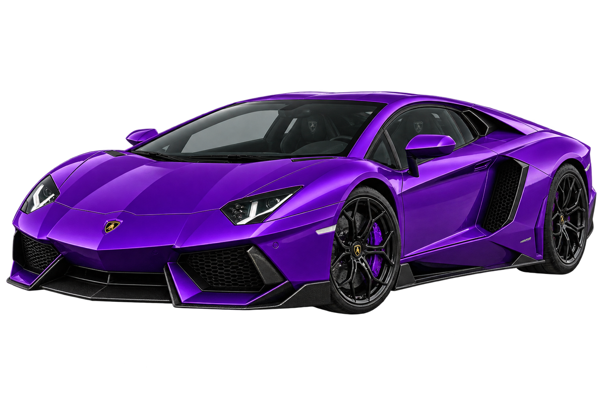Viola Purple Lamborghini Aventador transparent contour cut decal artwork