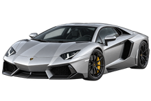 Liquid Silver Lamborghini Aventador transparent contour cut decal artwork