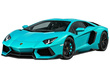 Turquoise Lamborghini Aventador transparent contour cut decal artwork